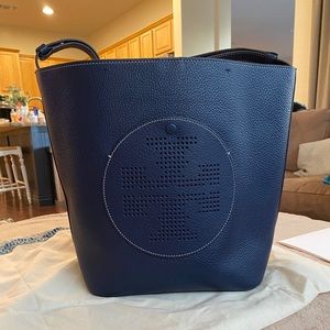 Tory Burch Perforated Logo Hobo Bag